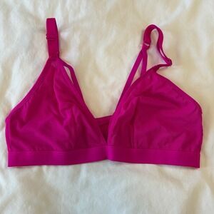 Auden Unlined Bralette Pink Mesh Strappy Triangle Cup Size M